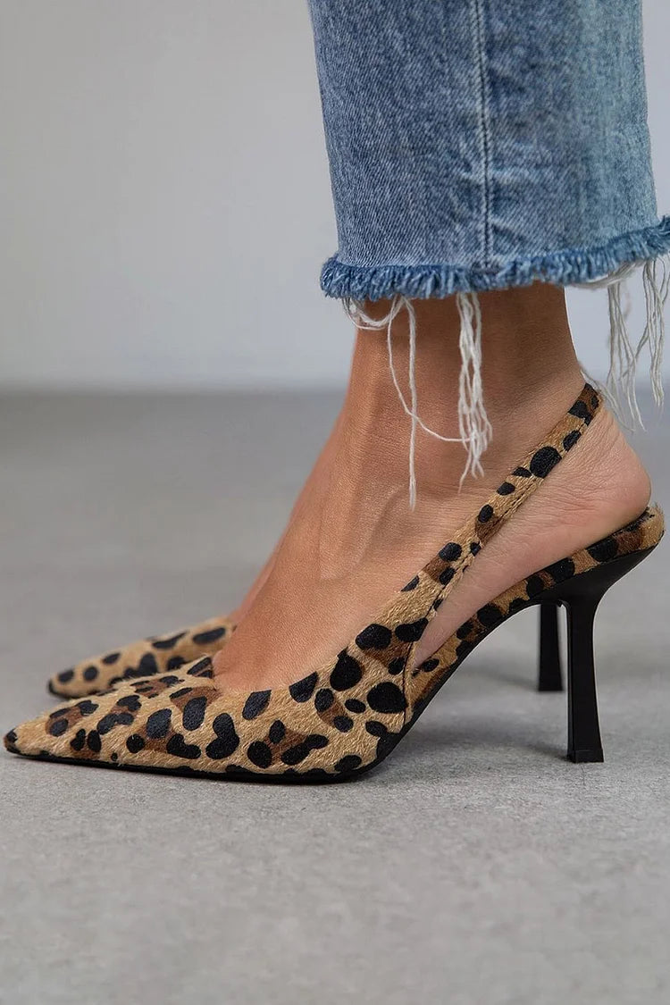 Angie | Leopard Slingback Heels
