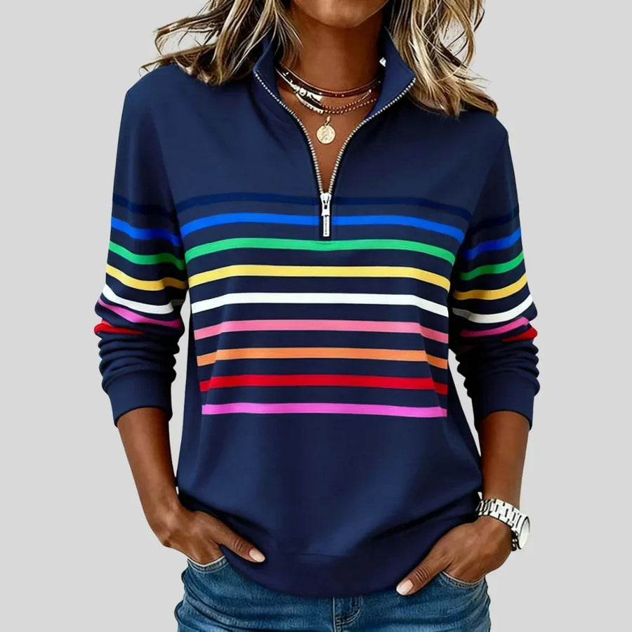 Felicity™ Striped Quarter-Zip Sweatshirt