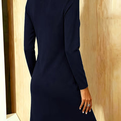 Grace asymmetric hem dress, side view