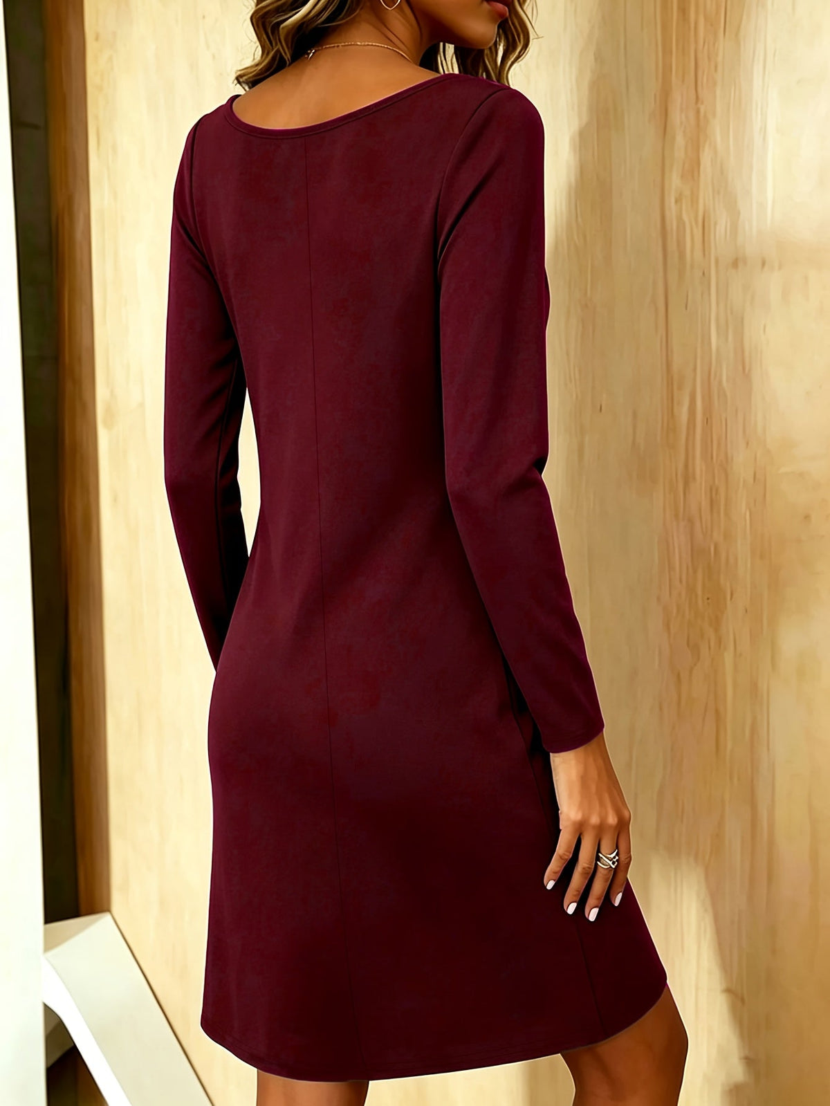 Grace cowl neck dress, full-length view