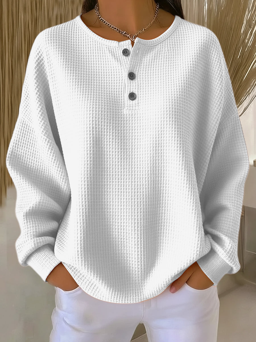 Mirabel | Round Neck Waffle Sweater