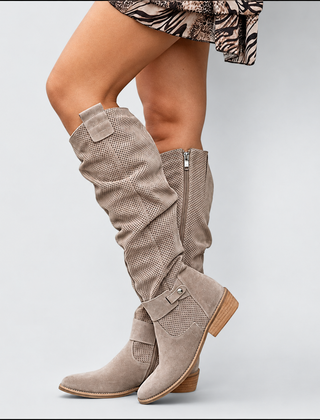 Dakota cushioned western ankle boots in khaki