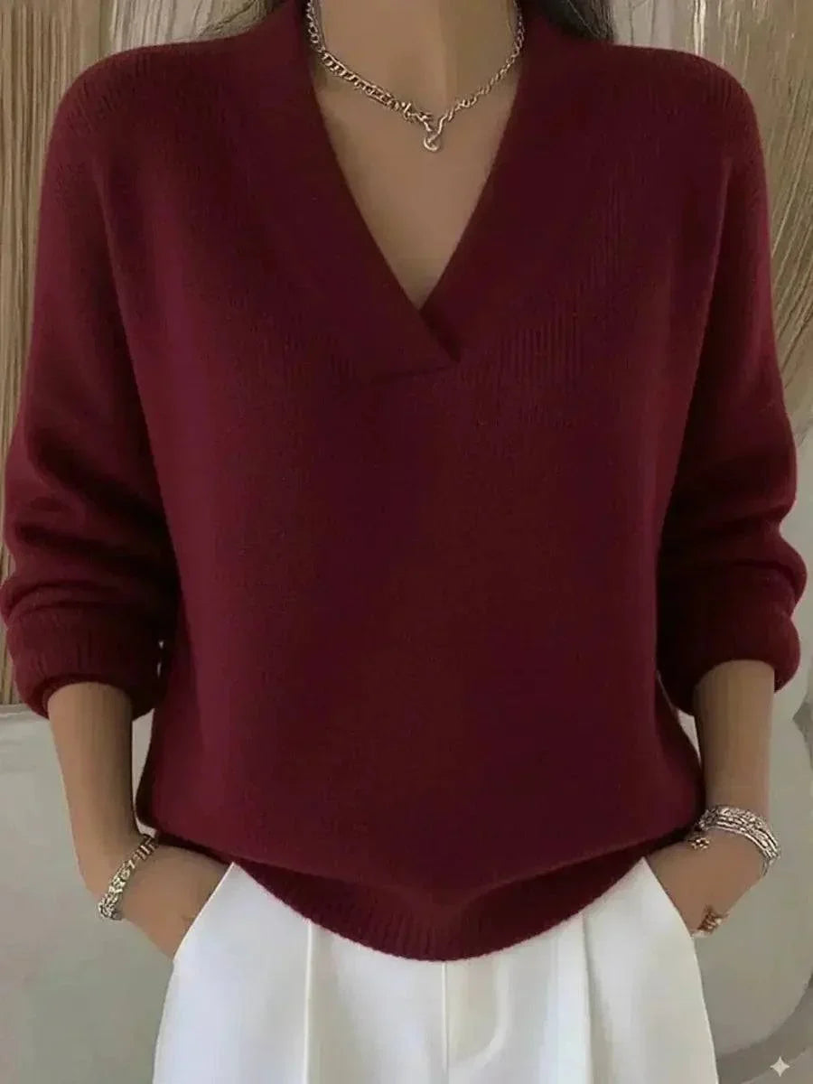 Verina | Elegant V Neck Sweater