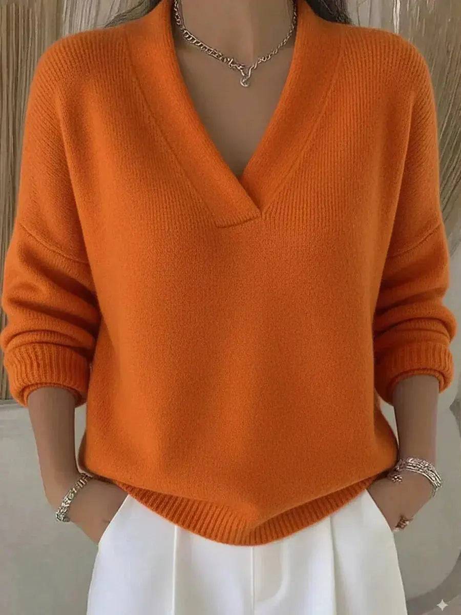 Verina | Elegant V Neck Sweater