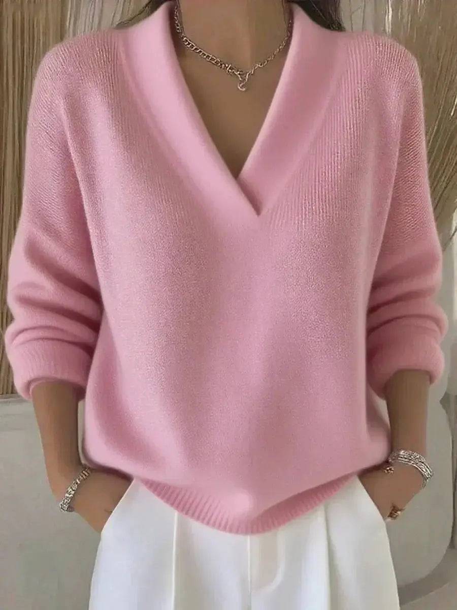 Verina | Elegant V Neck Sweater