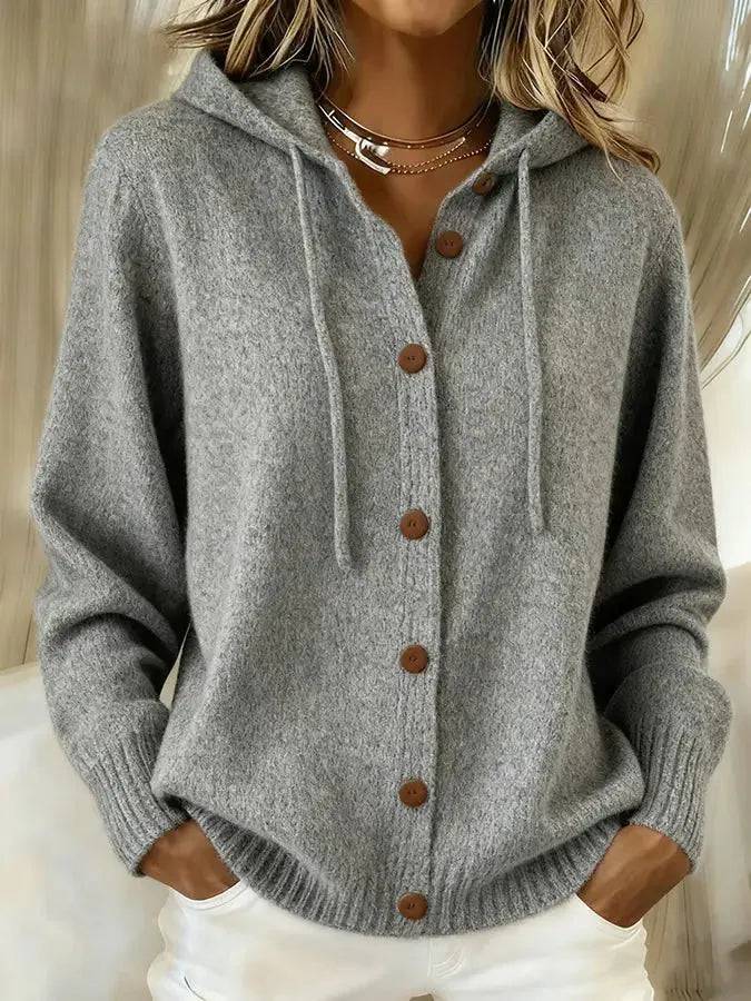 Brielle | Cozy Drawstring Hood Cardigan