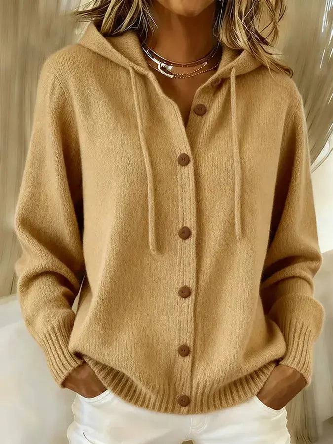 Brielle | Cozy Drawstring Hood Cardigan