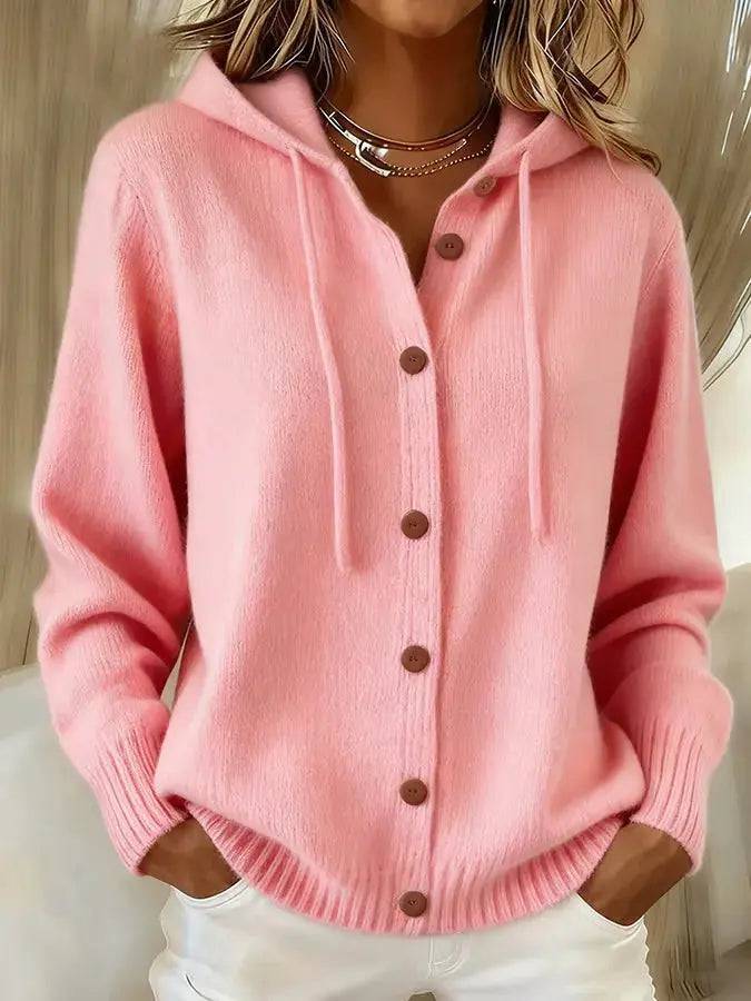 Brielle | Cozy Drawstring Hood Cardigan