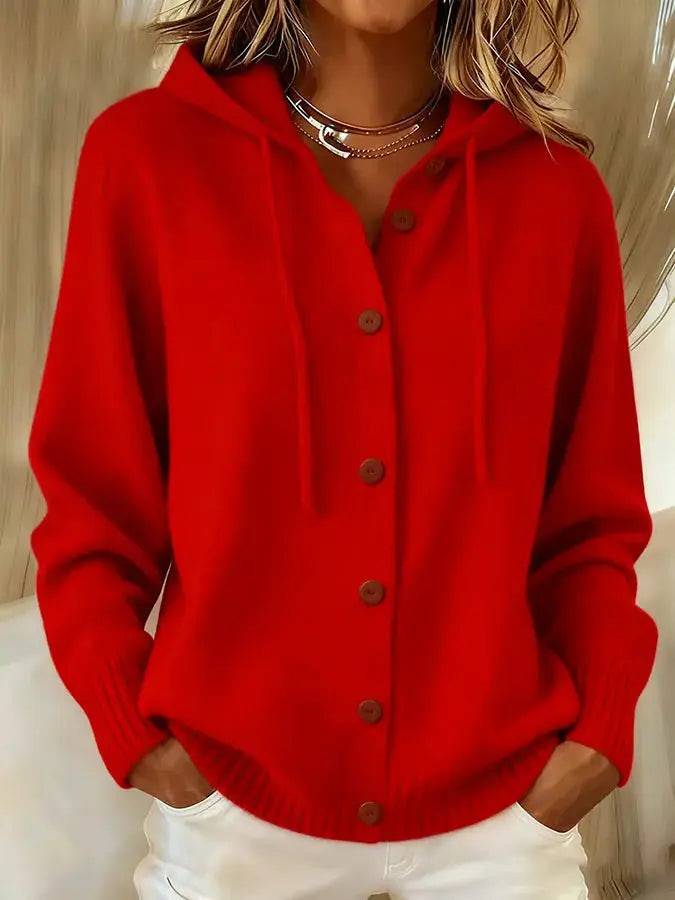 Brielle | Cozy Drawstring Hood Cardigan