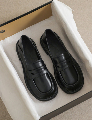 Marjorie chunky penny loafers in black