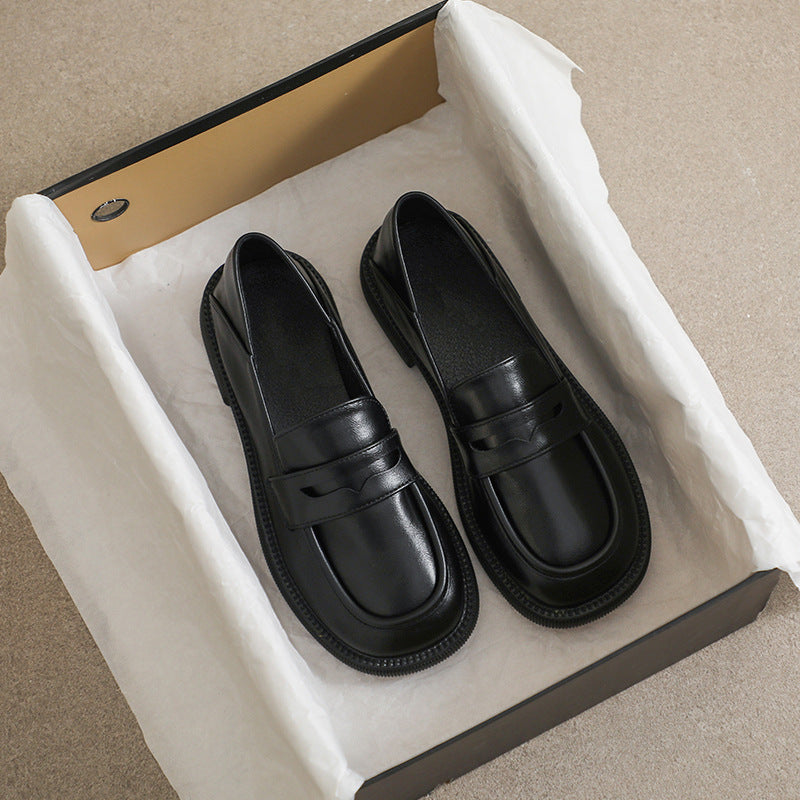 Marjorie chunky penny loafers in black