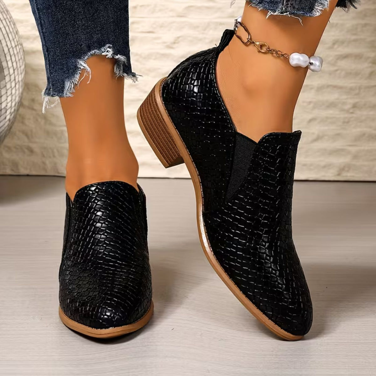 Sienna slip-on loafers with wide block heel