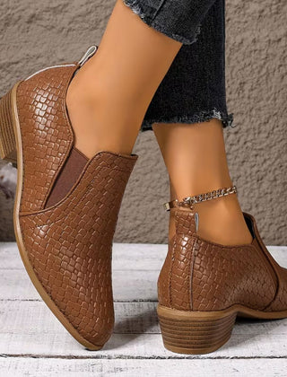 Sienna pointed block-heel loafers in dark brown