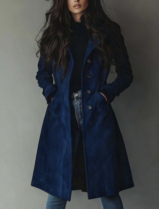 Sharon timeless trench coat in dark blue