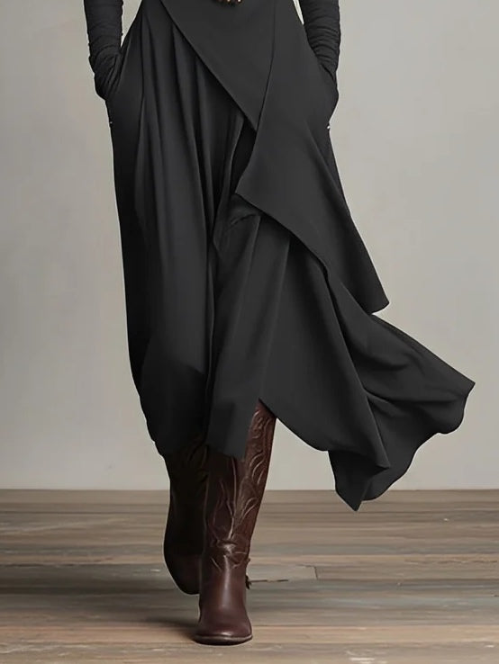 Marilyn | Draped Turtleneck Maxi Dress