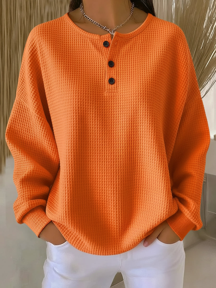 Mirabel | Round Neck Waffle Sweater