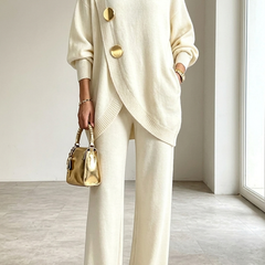Winslow cozy knit turtleneck two-piece set in white