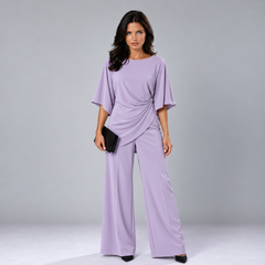 Loretta draped waist two-piece set in lavender