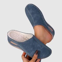 Shirley ergonomic comfort slippers, worn