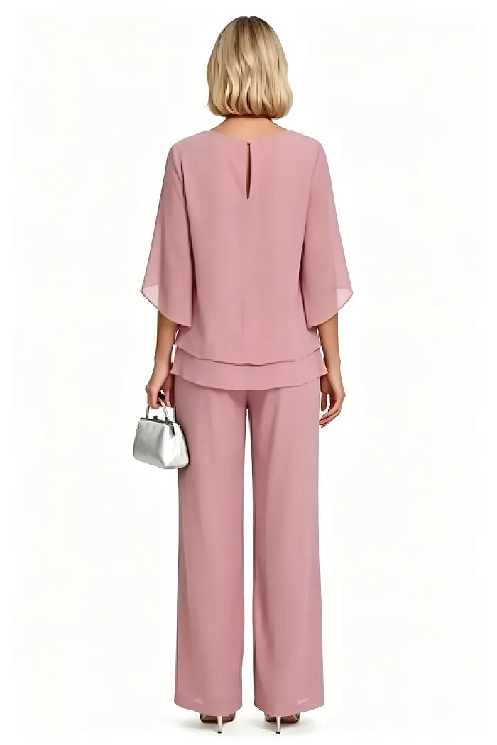 Elodie pant set in candy pink back view